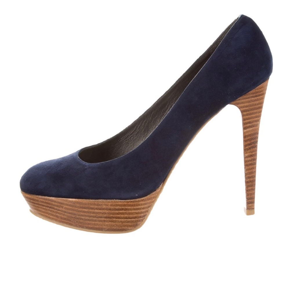Used Stuart Weitzman Blue Suede StiltsPump Sz 7.5